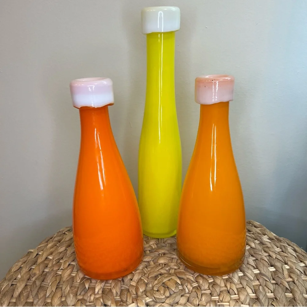 Crate & Barrel Pop Art Vases - set of 3